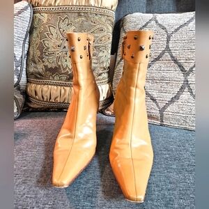 Antonio Melani Leather stud zip boots, size 7 1/2